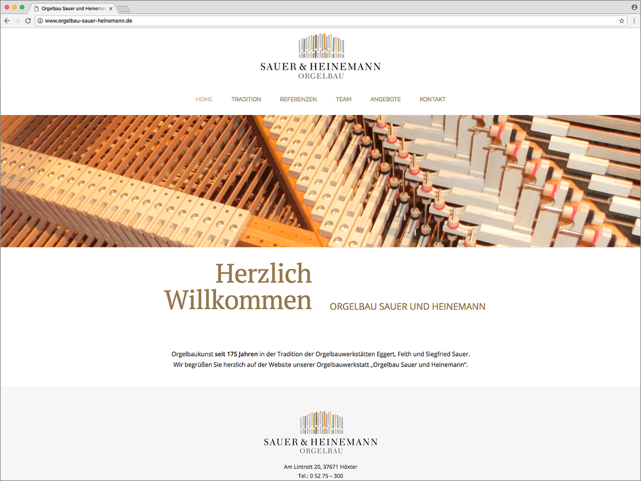 Hüppmeier Marketing und Design GmbH - Referenzen - Webdesign - Orgelbau Sauer & Heinemann Web Titel